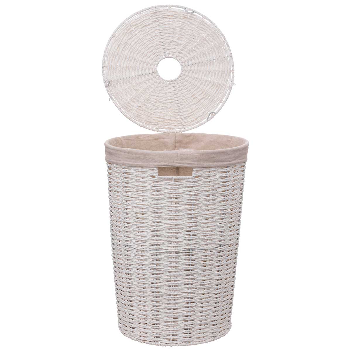 Cesto De Roupa WC Redondo Costa Branco 40l