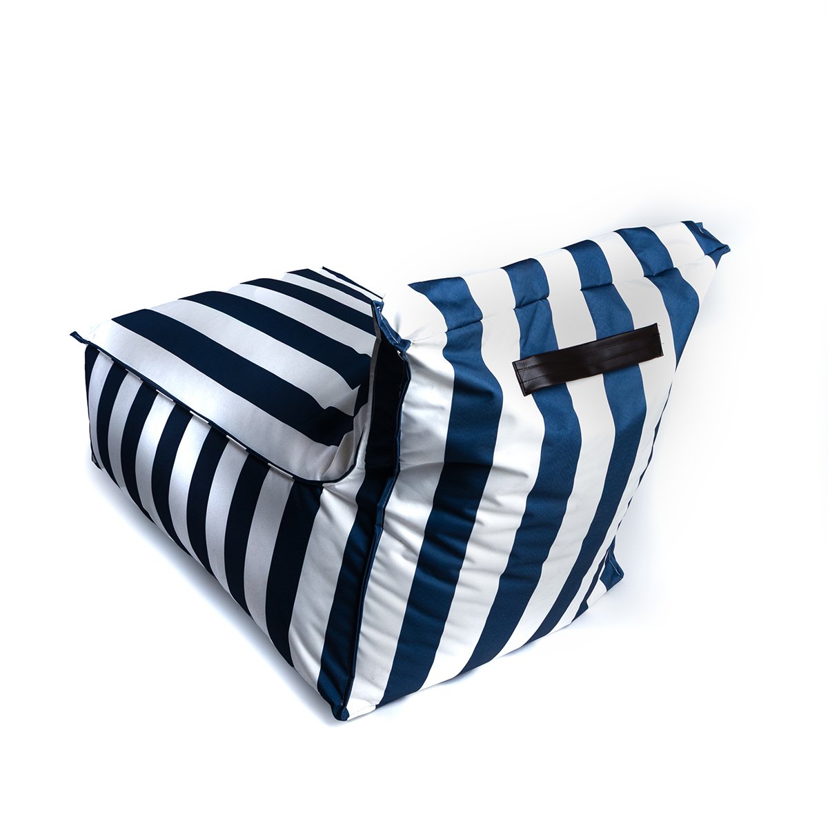Puf sofa impermeable rayas blancas y azules