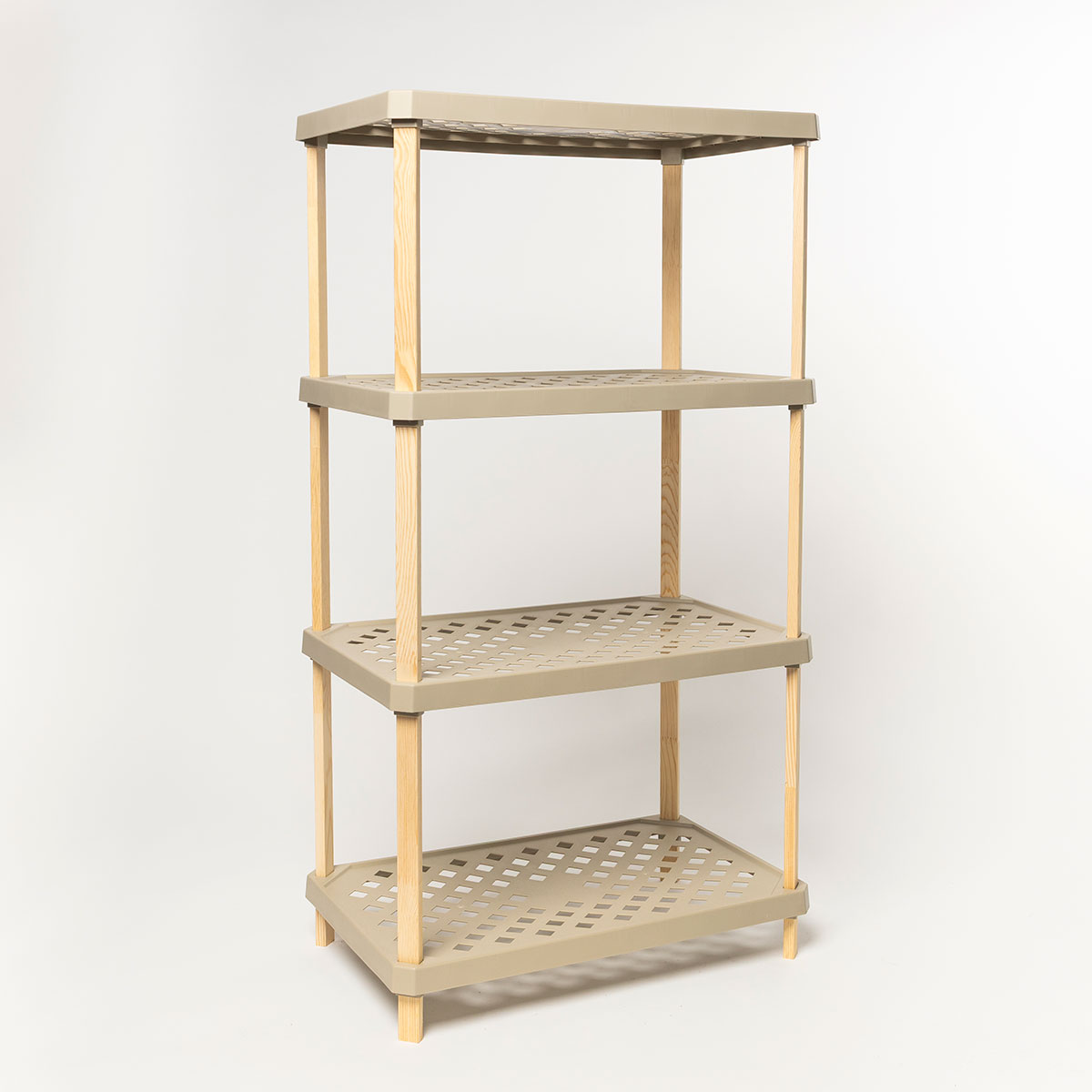 Estanter&iacute;a rectangular de 4 niveles beige
