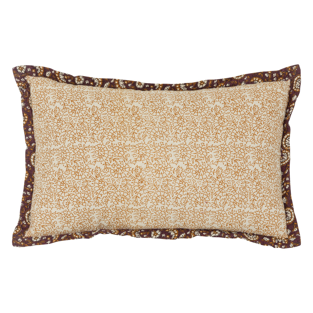 Almohada Indie Beige Con Flores 38x58cm