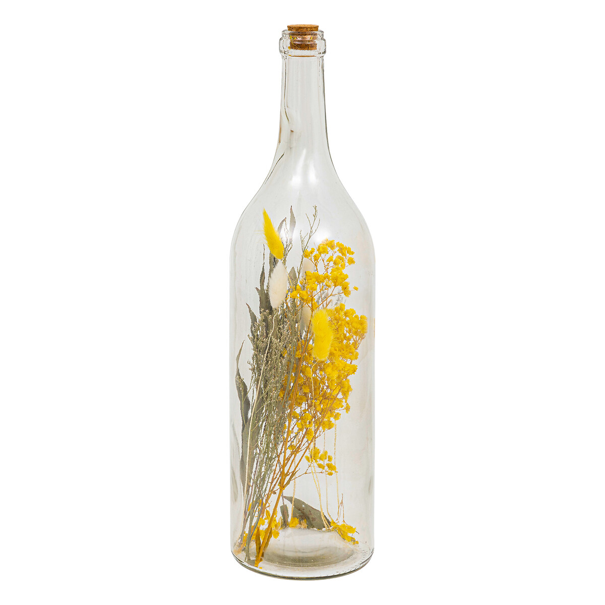 Jarr&oacute;n de vidrio con flores Amarillas 45cm