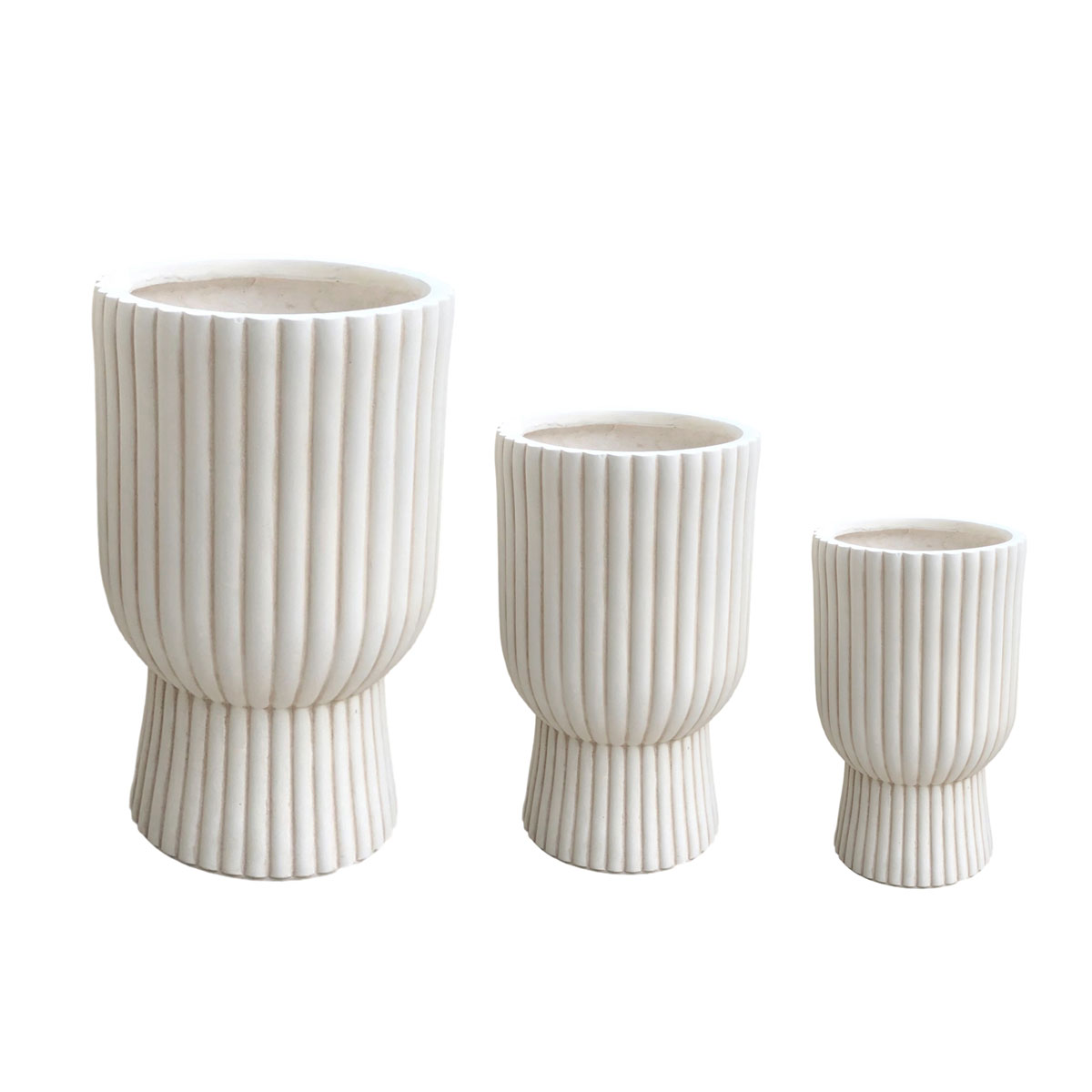 Maceta de fibra de arcilla beige