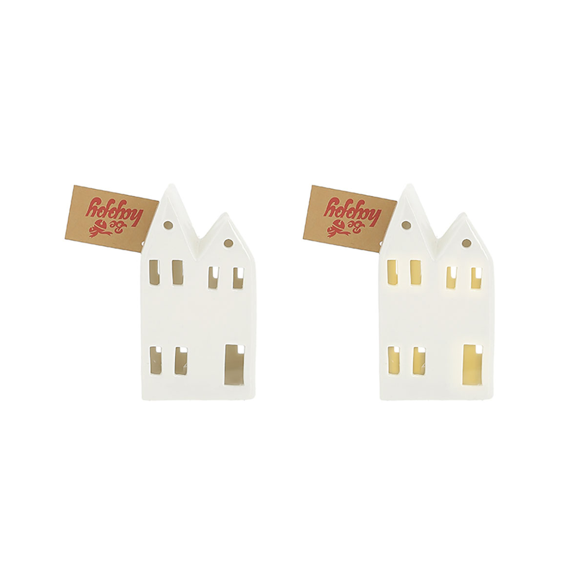 Casita Blanca con LED 7x13cm 