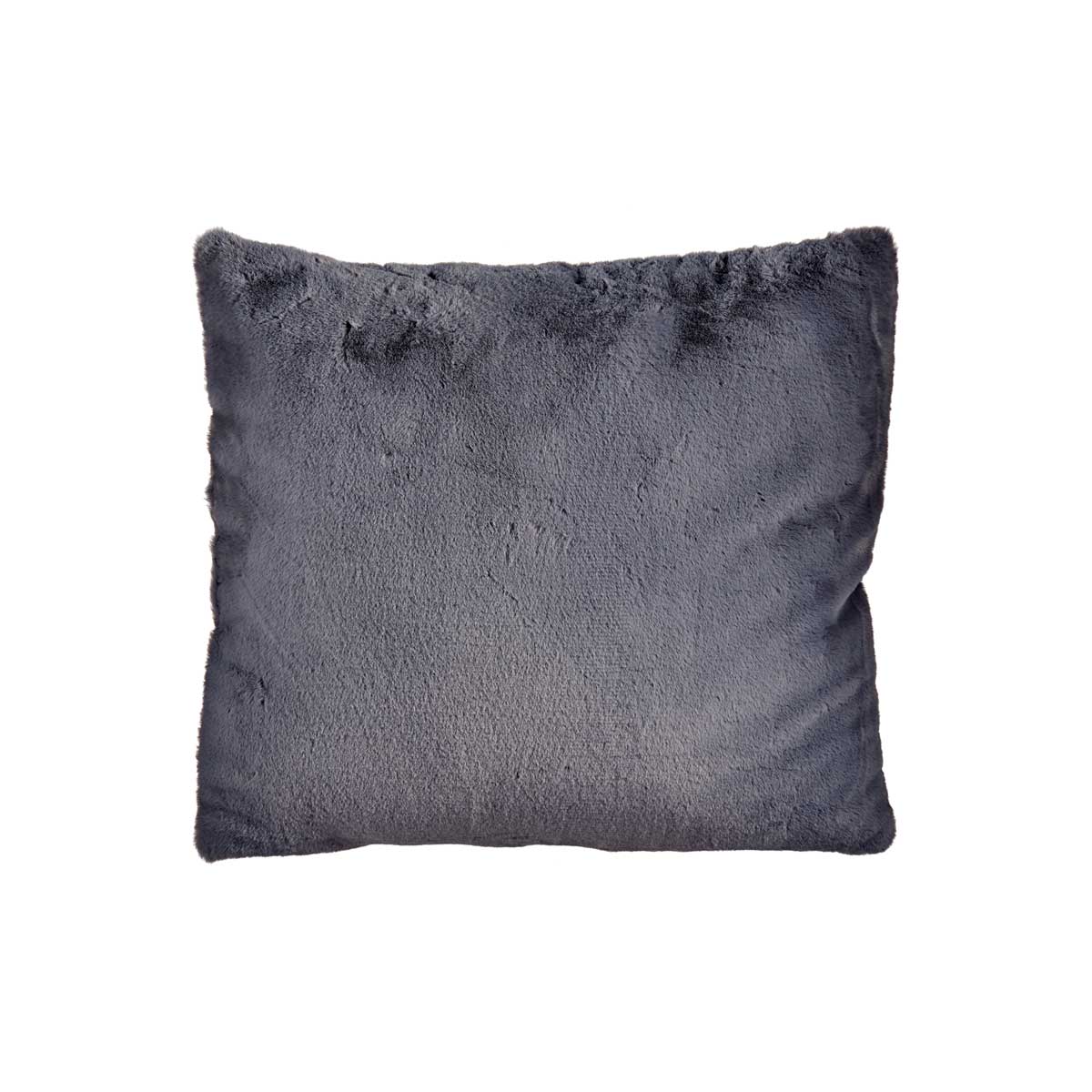 Cojín Gris Oscuro Con Piel 60x60cm