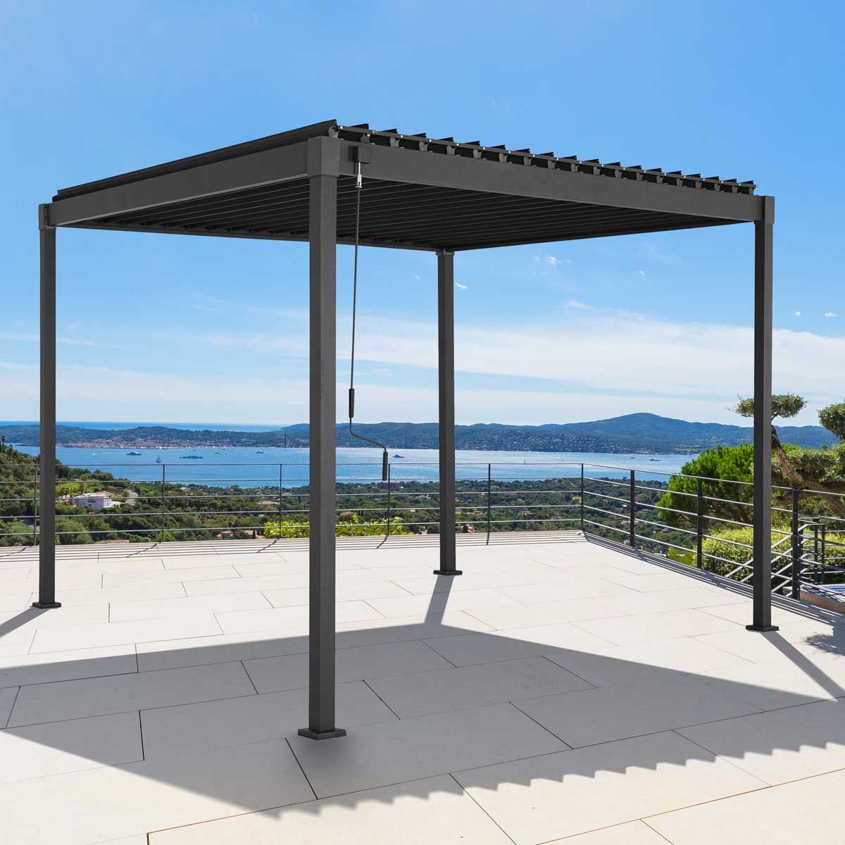 P&eacute;rgola HOKIA gris grafito 3x3m