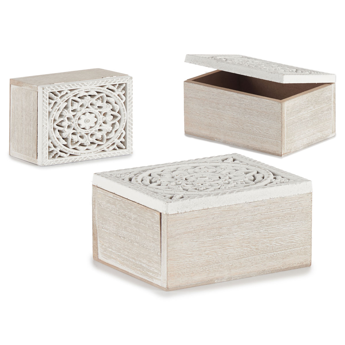 Caja Decorativa Madera Blanca 11x16x8Cm