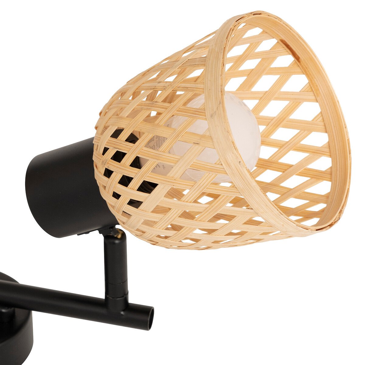 L&aacute;mpara pared LIO beige efecto r&aacute;fia 2 bombillas