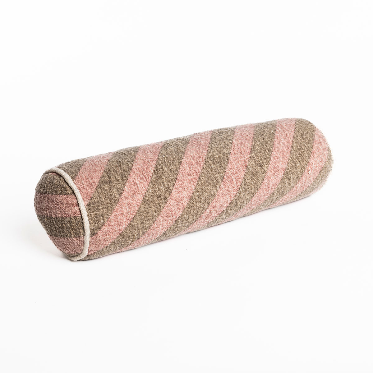 Almohada STRIPES rosa y marr&oacute;n 15x50cm