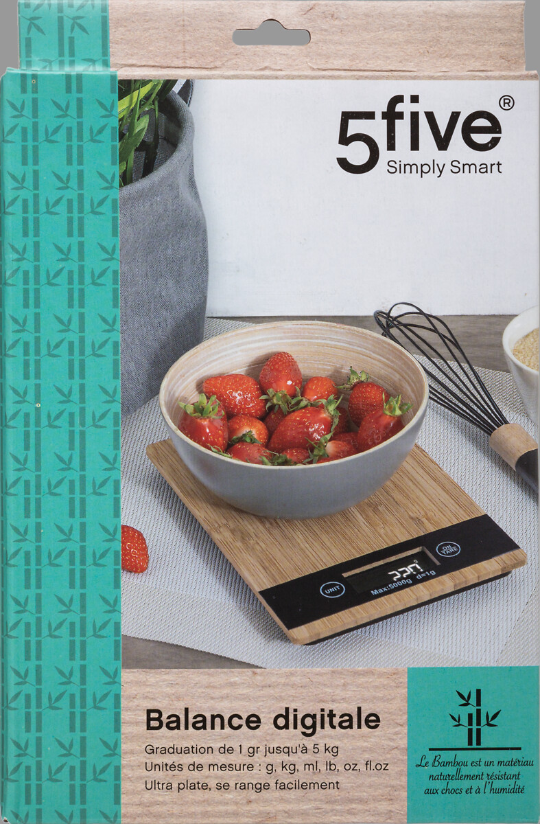 Balanza De Cocina Digital Bambú 