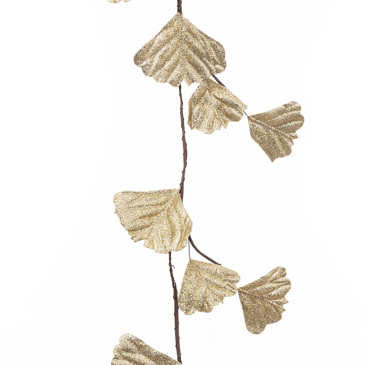 Grinalda Decorativa Folhas Champagne Ginko 180cm