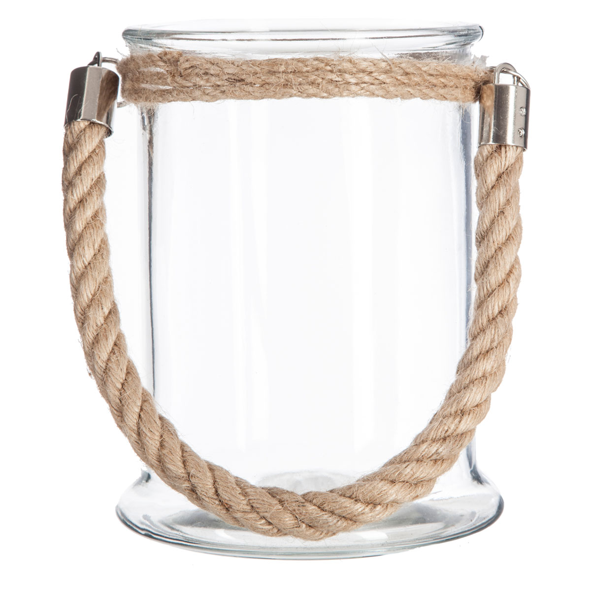 Farol De Vidrio C/Cuerda Lena 12.5x17Cm