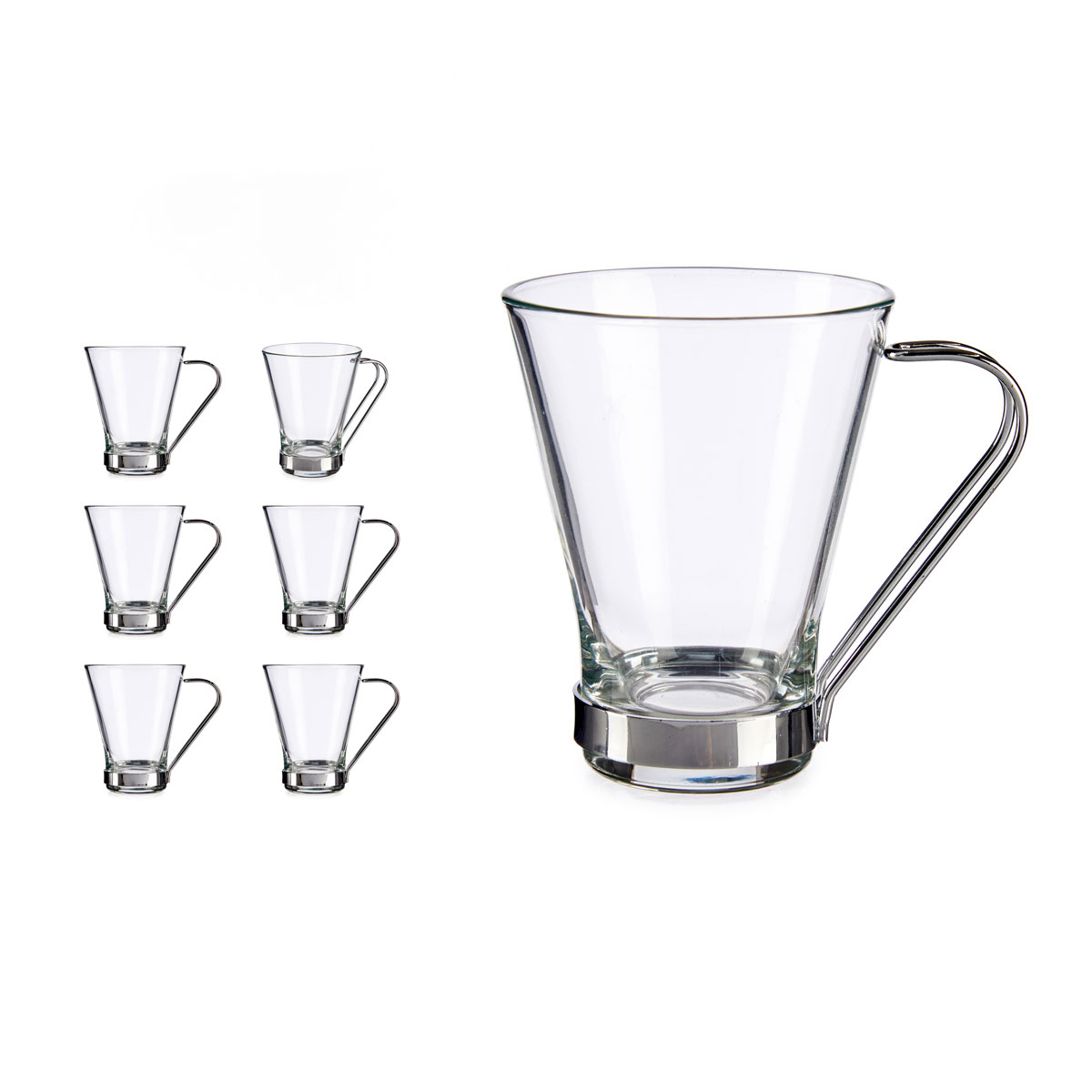 Taza De Vidrio C/Asa De Metal 20Cl