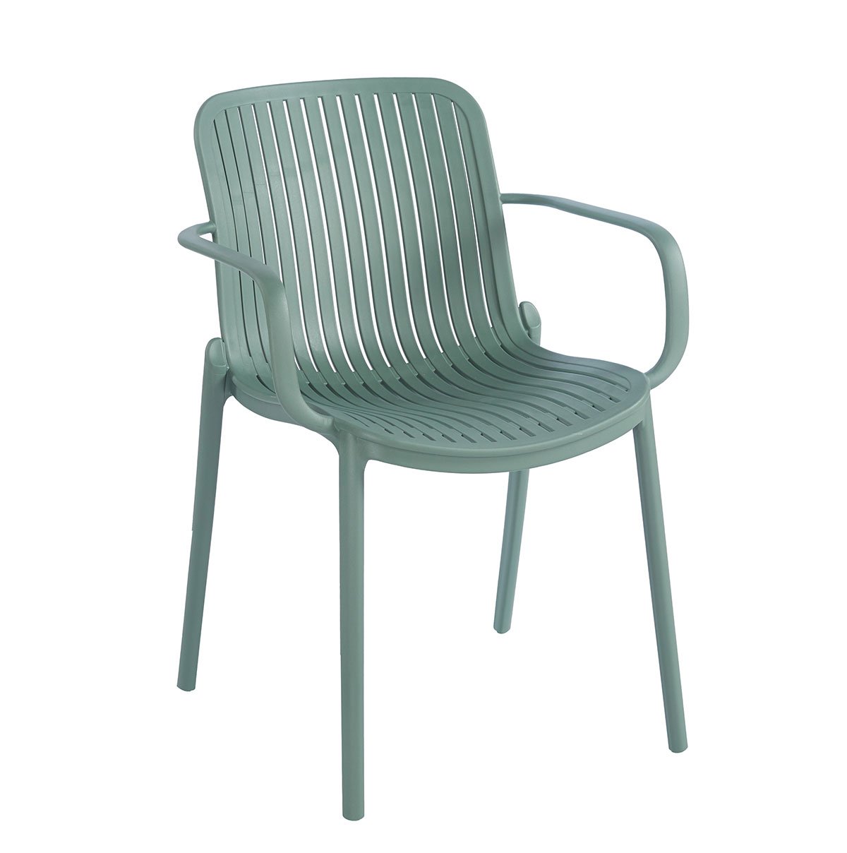 Silla BARI verde con reposabrazos