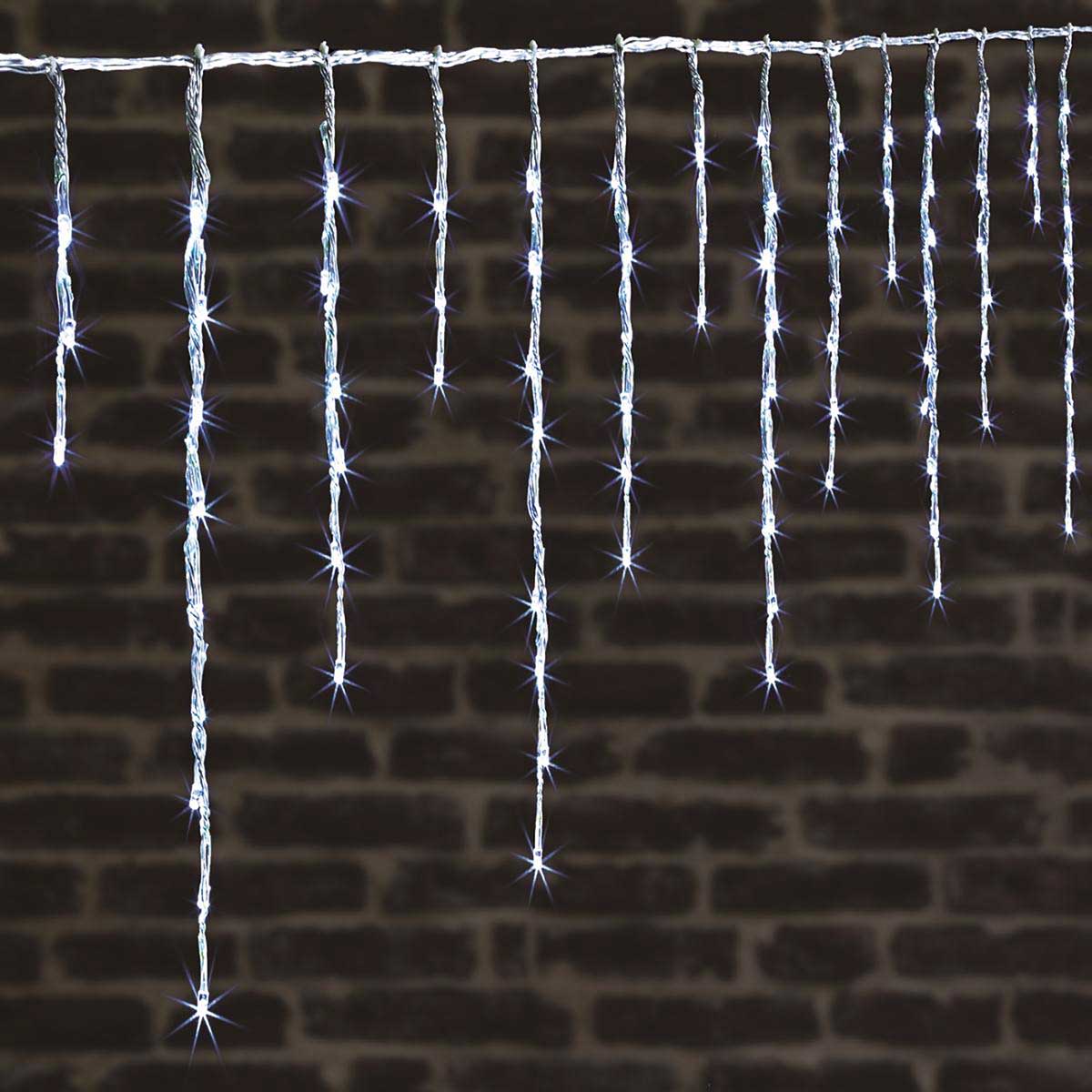 Cortina Luminosa De Natal Efeito Queda De Neve 600 LEDs