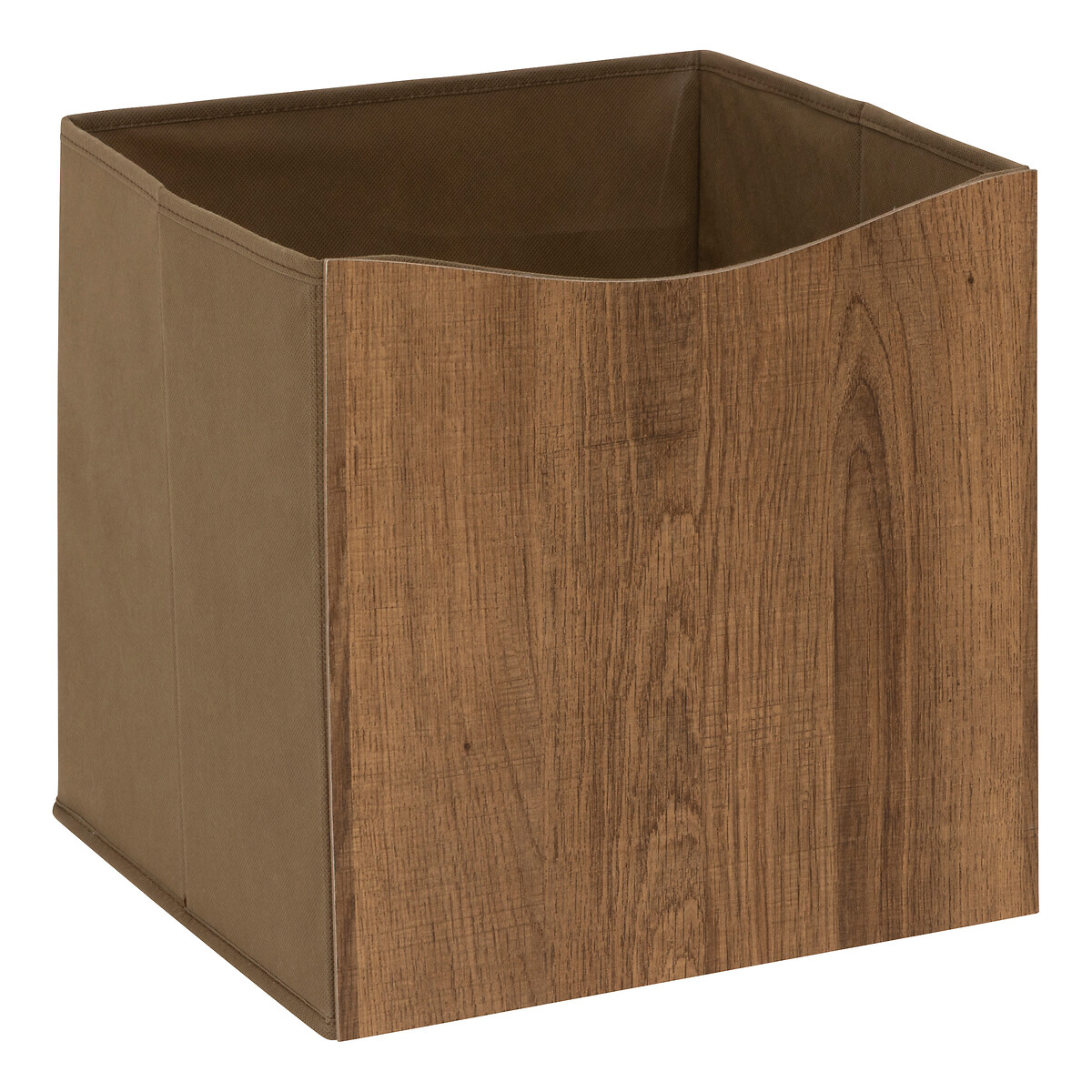 Caja de almacenaje efecto madera marr&oacute;n