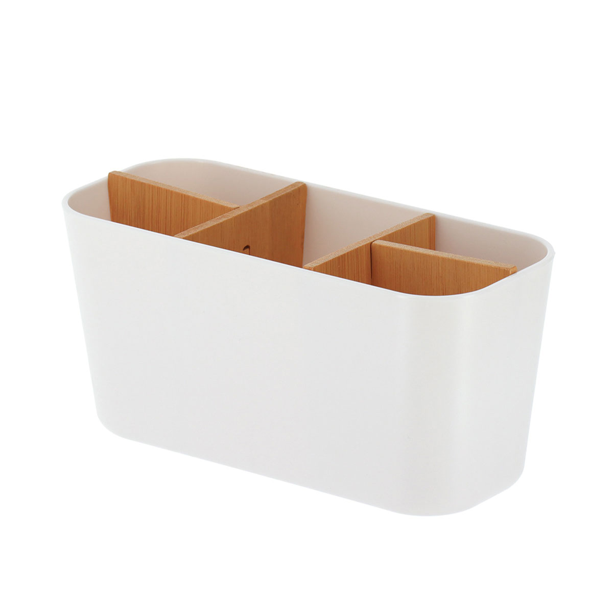Organizador con 5 compartimentos blanco 9x21x10cm