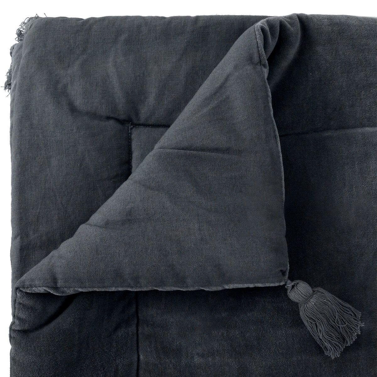 Pie de cama MIDNIGHT terciopelo gris 70x180cm