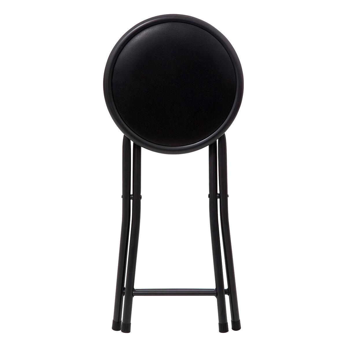 Taburete plegable negro de metal