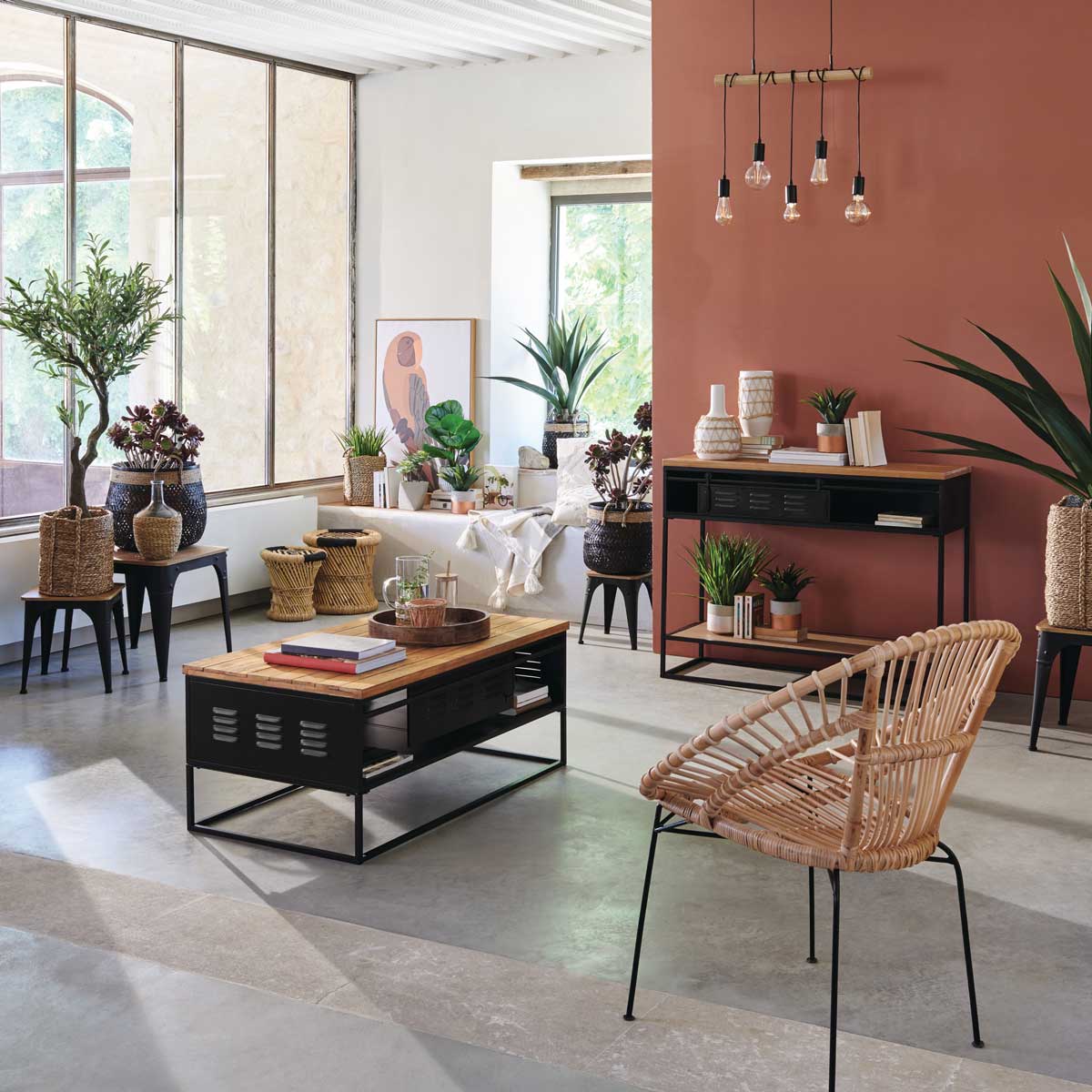 Taburete De Bamb&uacute; Tama&ntilde;o 2/2 38x38Cm