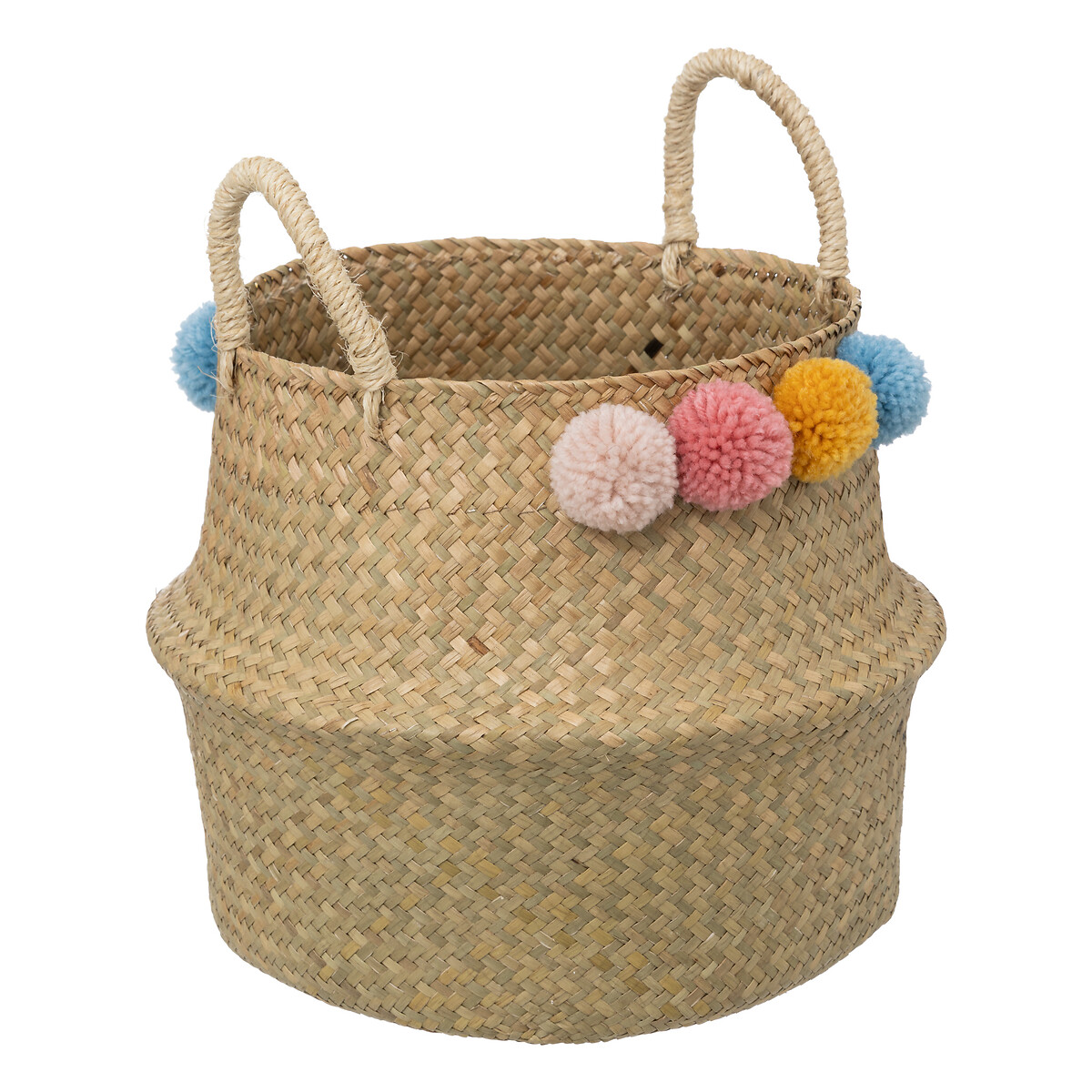Cesta de almacenaje LIA con pompones