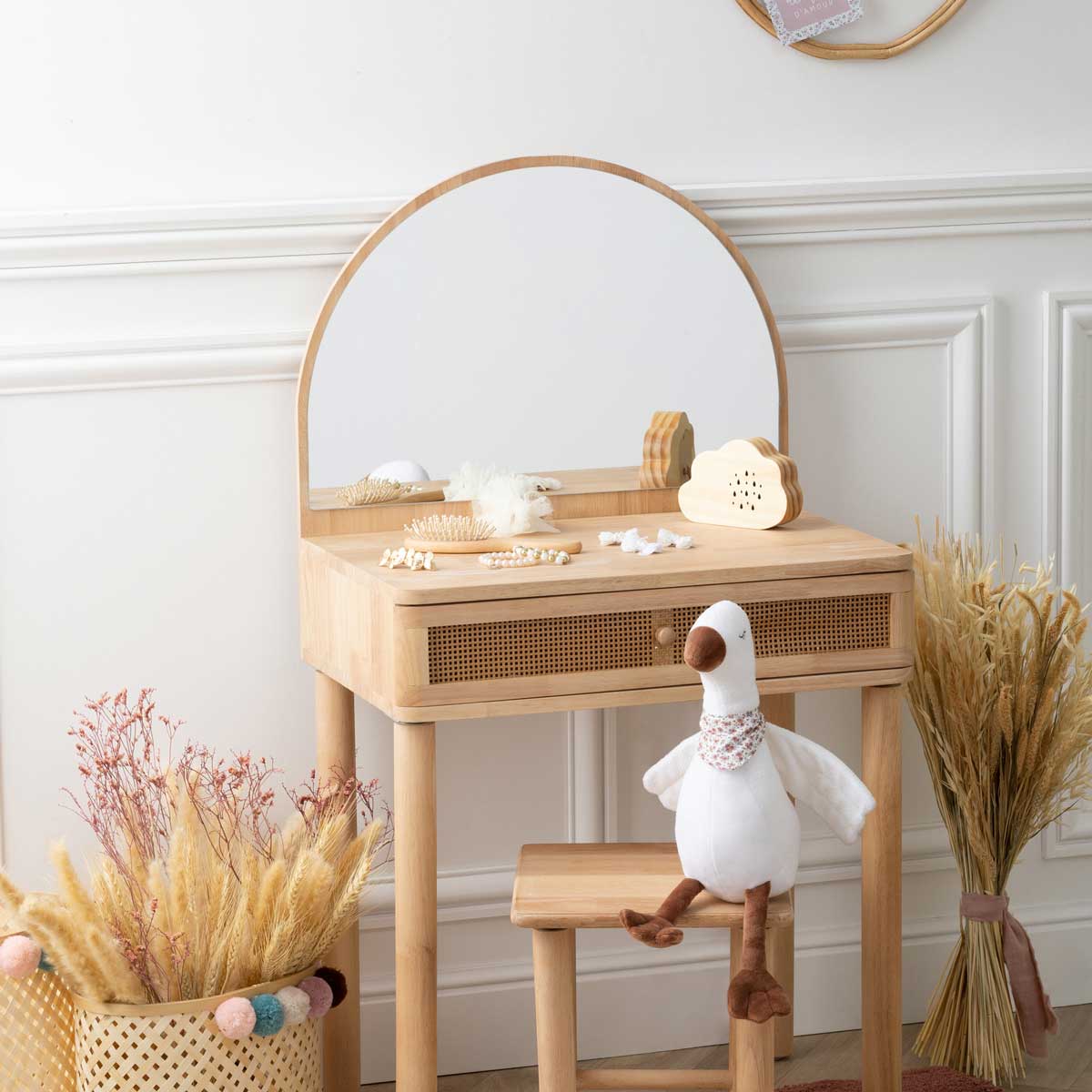 Tocador C/Taburete Campagne 55x35x100Cm