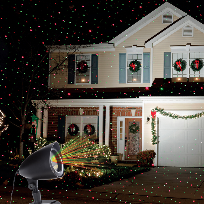 Proyector Luminoso Con Haces De Luz Verdes Y Rojos