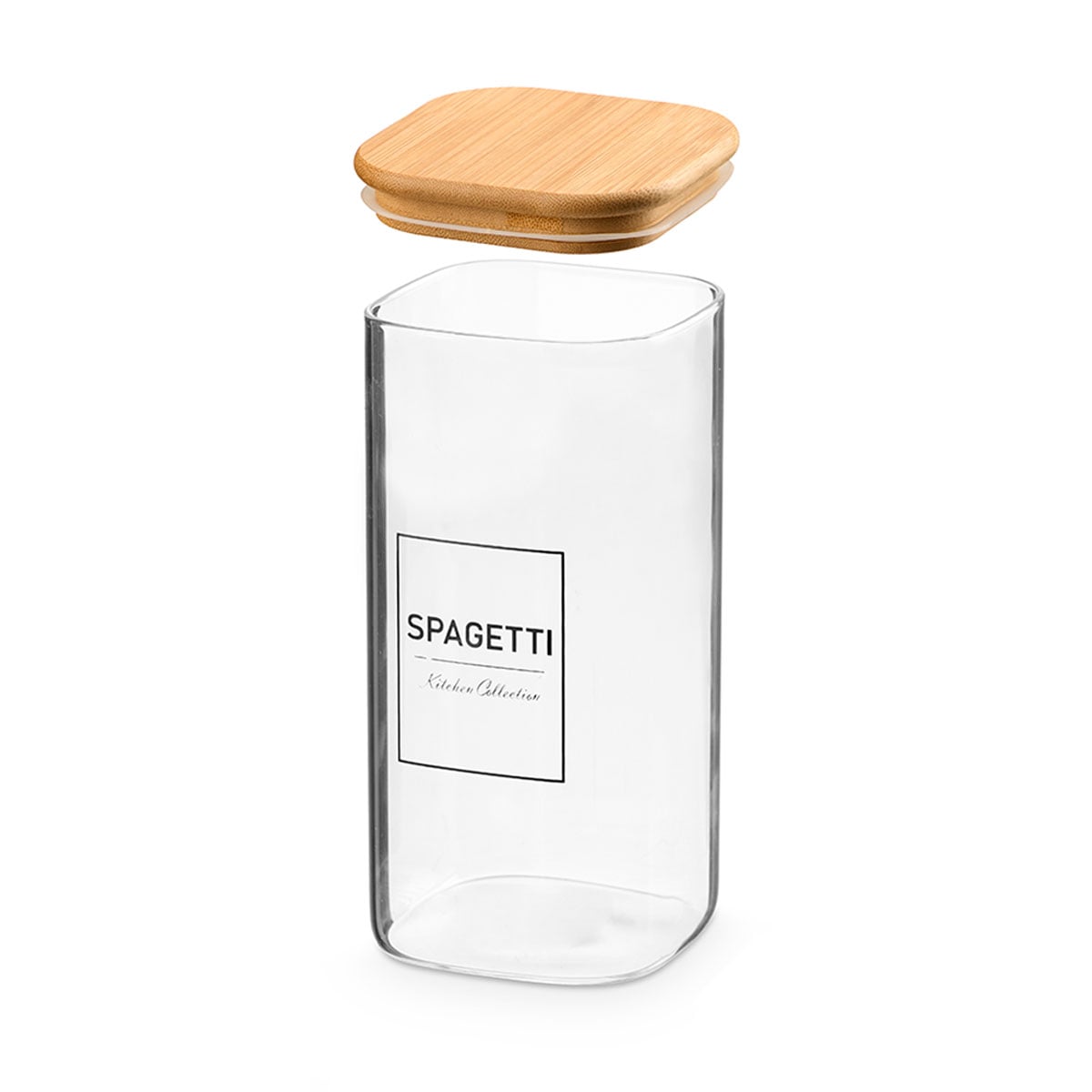 Frasco Para Pasta Con Tapa De Bamb&uacute; 2.1l
