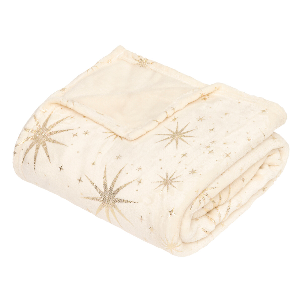 Manta estrella doradas beige 130x180cm