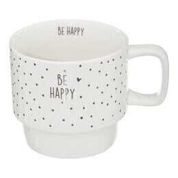 Juego 4 tazas HAPPY con soporte 22cl  