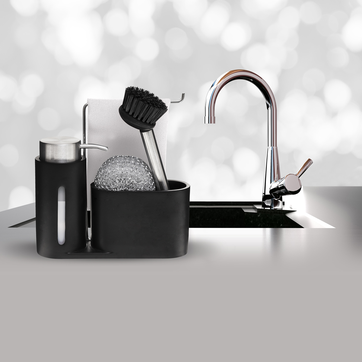 Dosificador Cocina C/Estropajo Y Cepillo