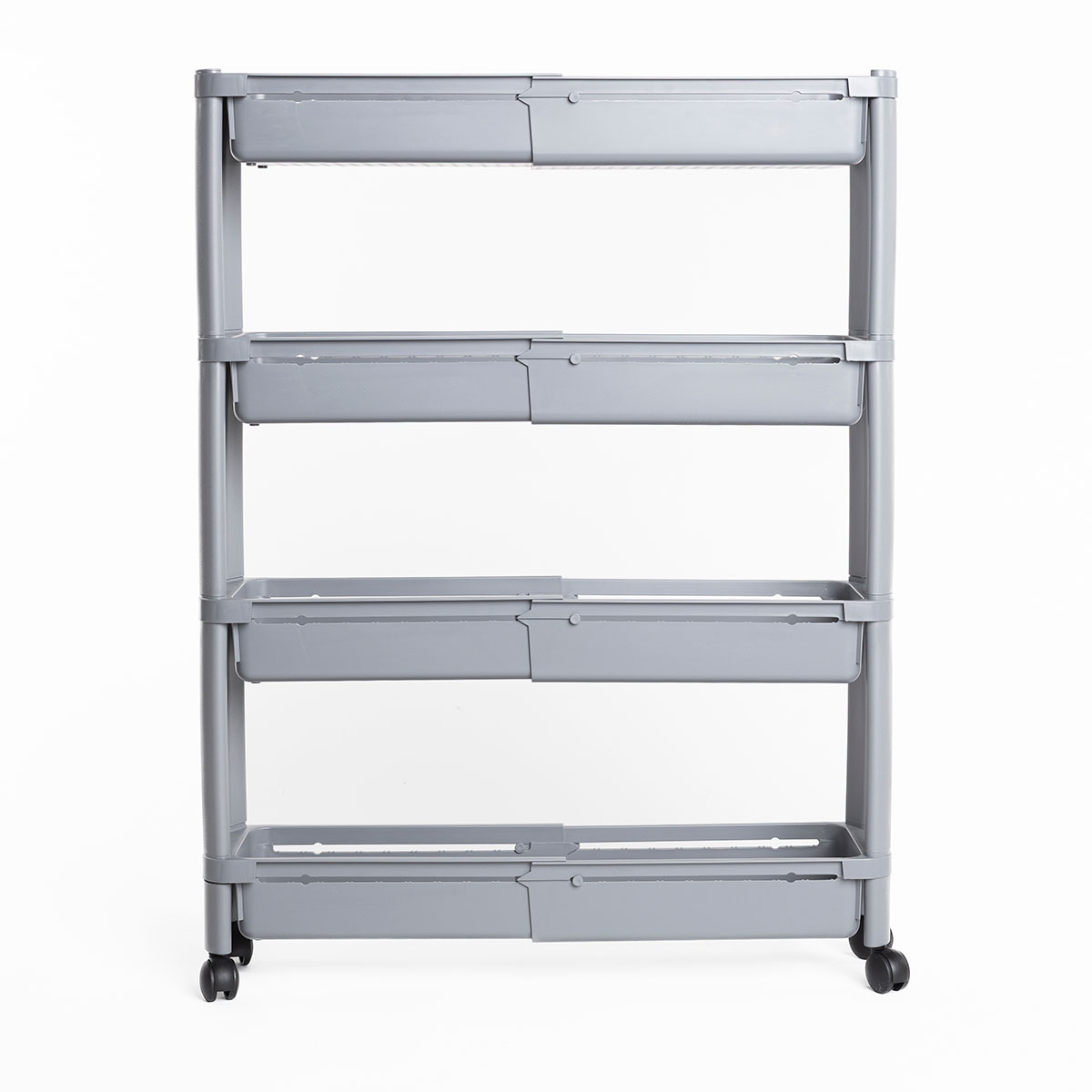 Carrito auxiliar gris extensible con 4 cestos