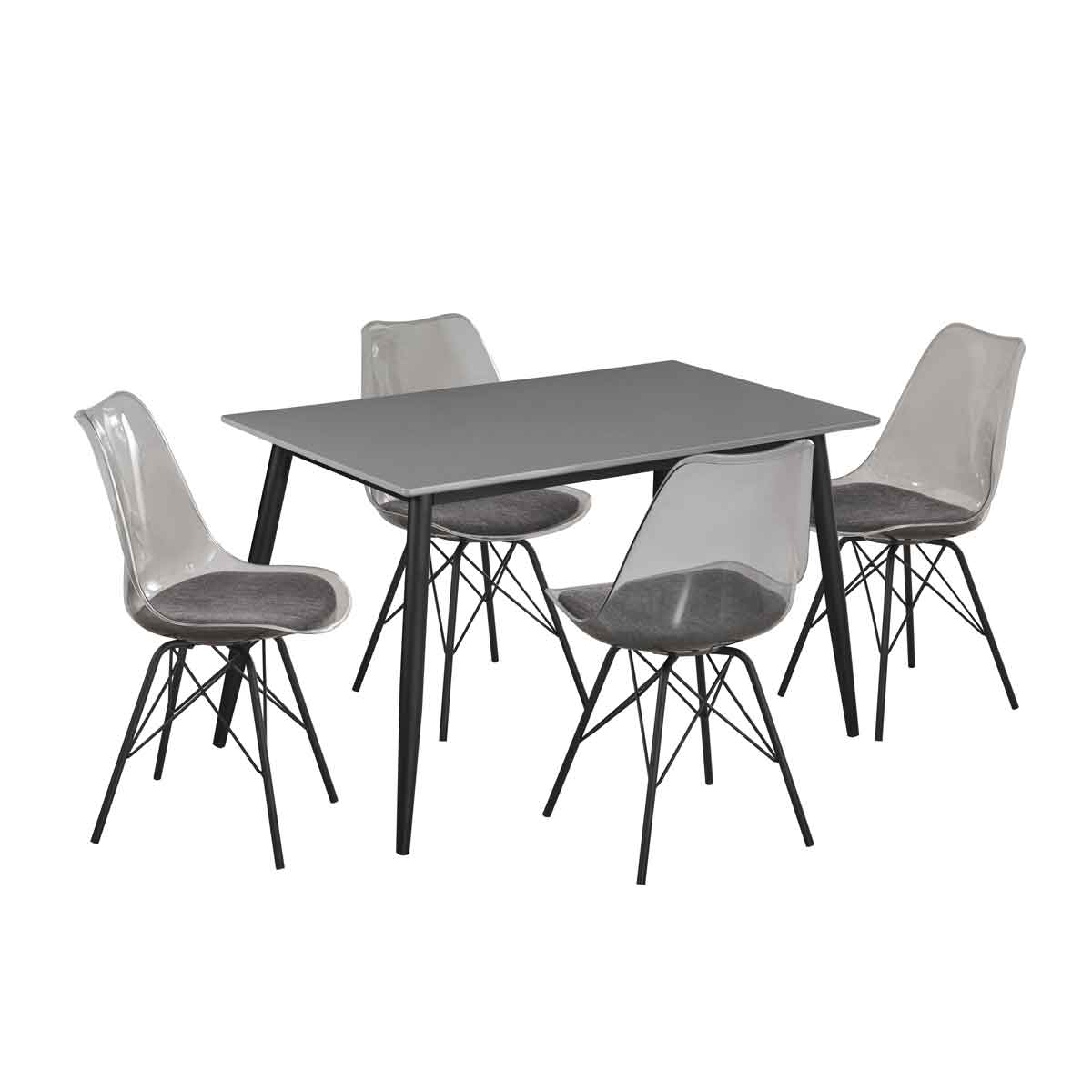 Conjunto De Mesa Y 4 Sillas Gris Sky