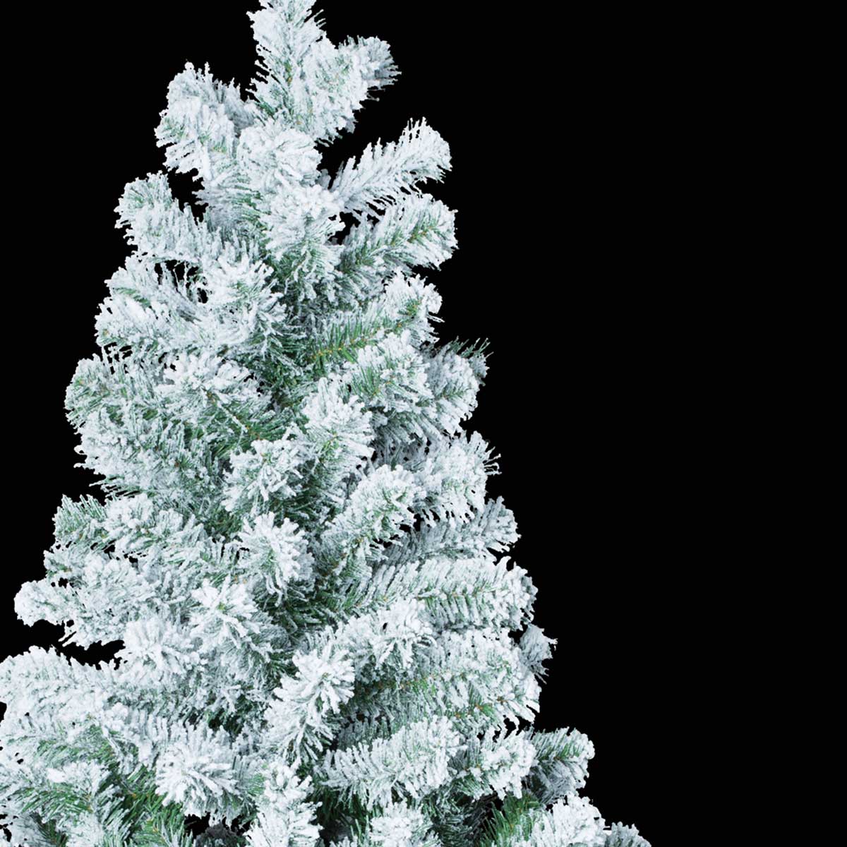 Árvore De Natal Floque Verde Com Efeito Neve 210cm