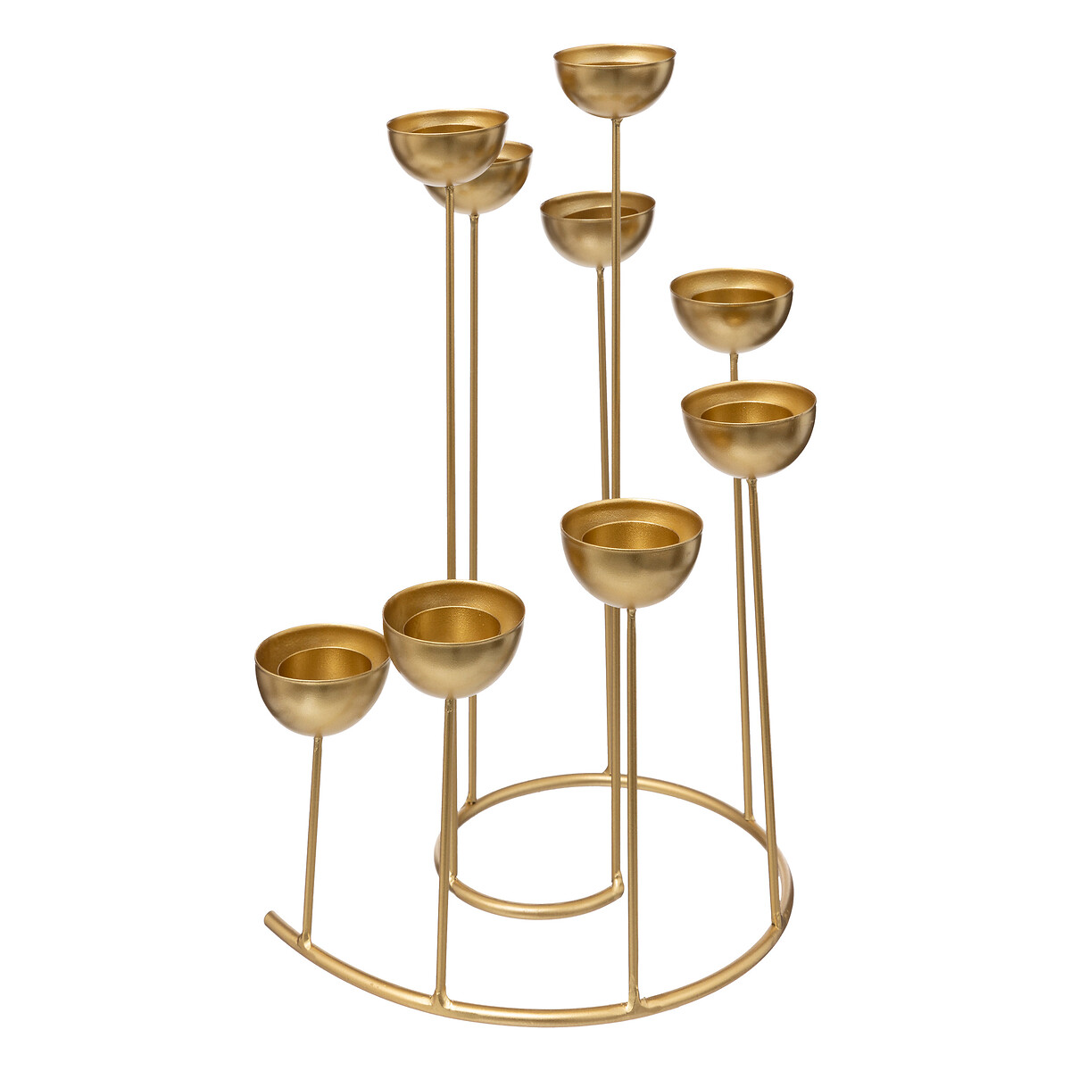 Portavelas Espiral Dorado De Metal