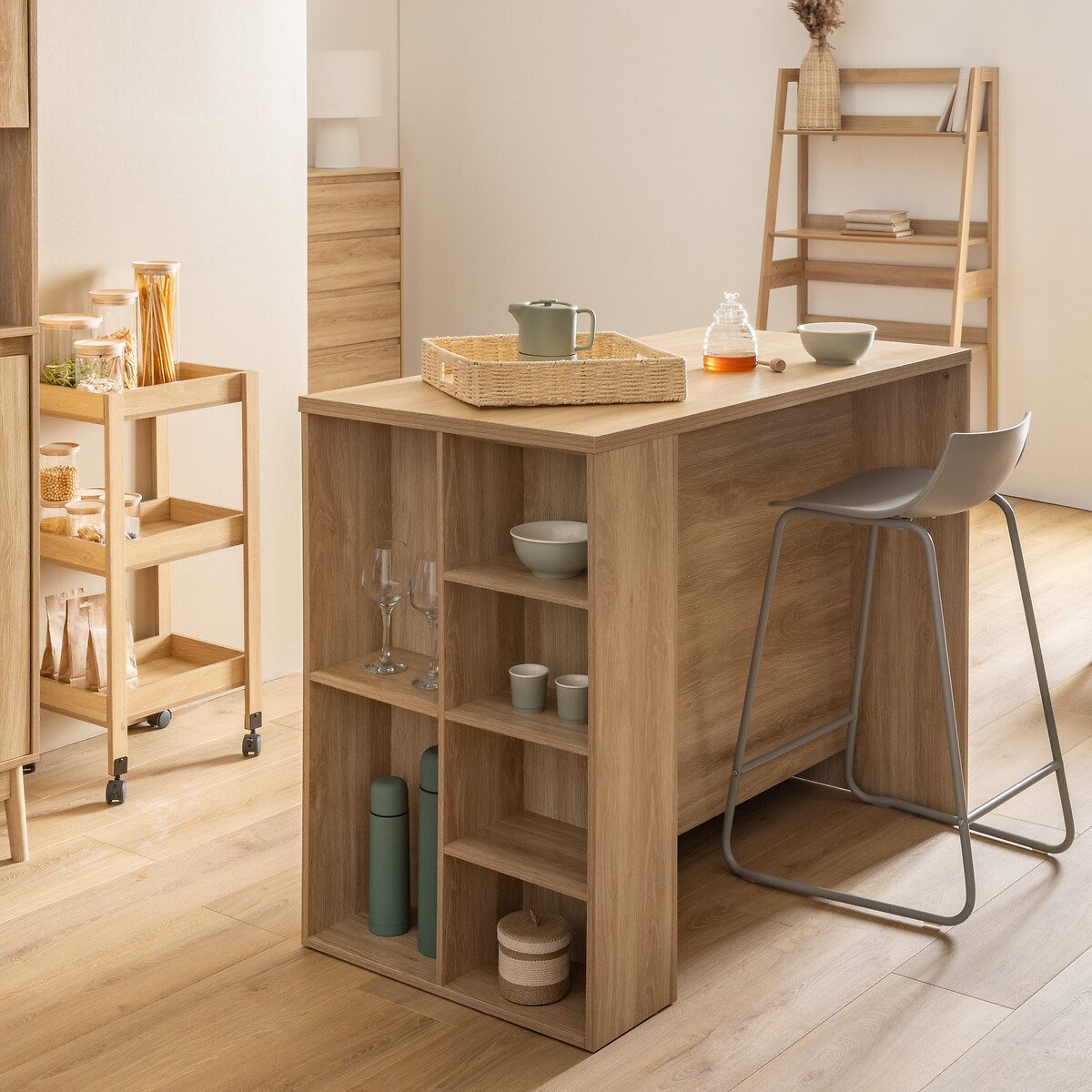 Isla de cocina ABAN beige de mdf
