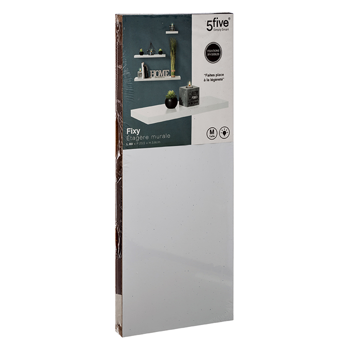 Estante Flotante Mdf Blanco 60x23.5x3.8