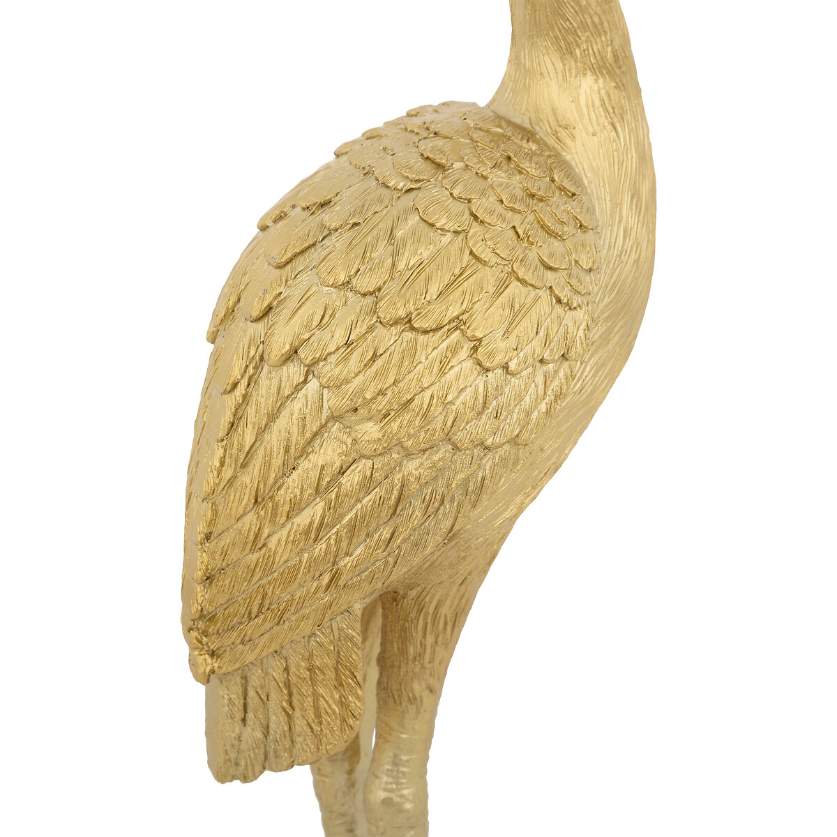 Figura Garza De Resina Dorada 41cm
