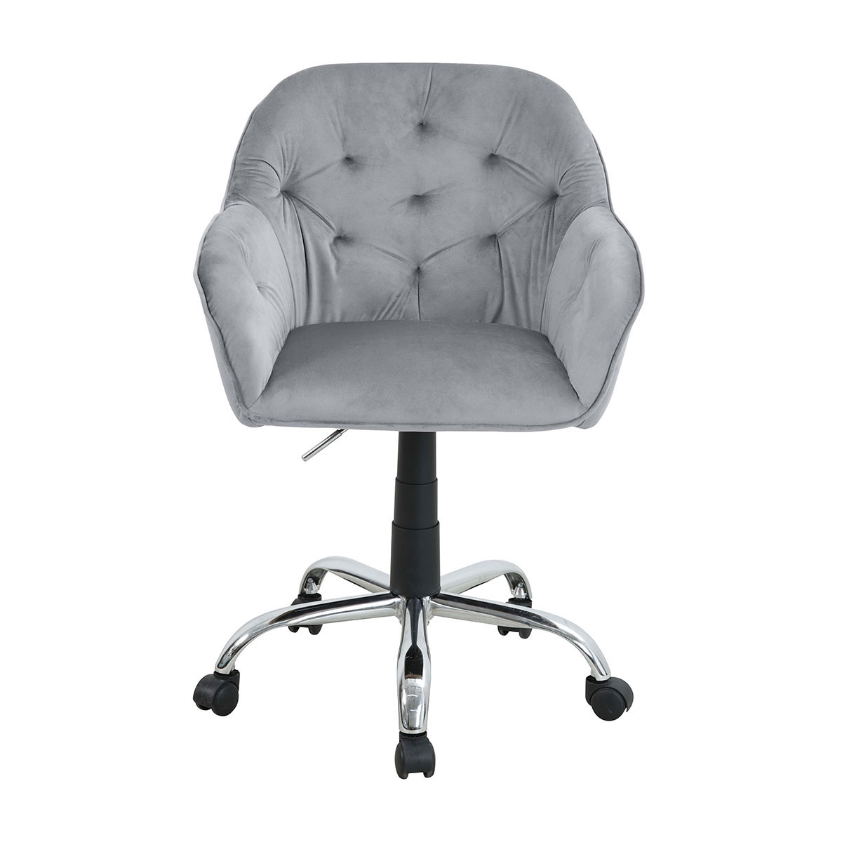 Cadeira De Escrit&oacute;rio Mia Cinza Em Veludo