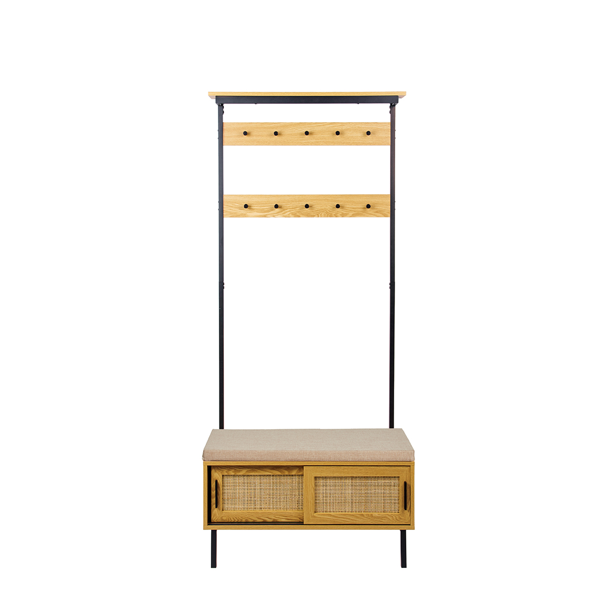 Mueble recibidor con zapatero y banco