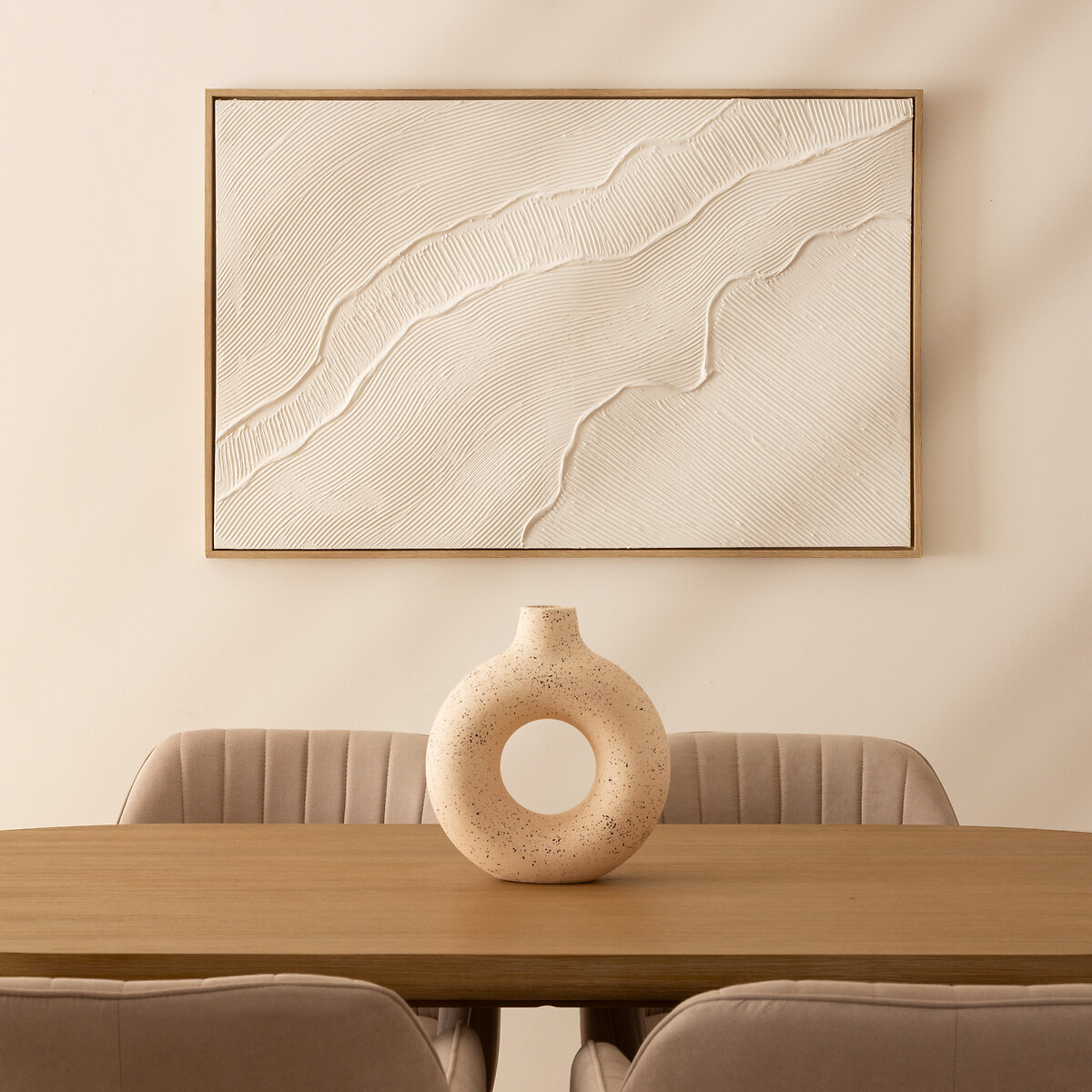 Cuadro decorativo KOHANA con relieve blanco