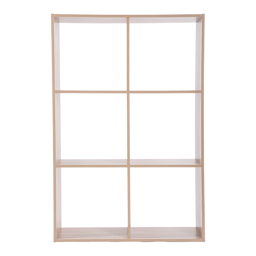 Estantería de roble con 6 cubos MIXMODUL