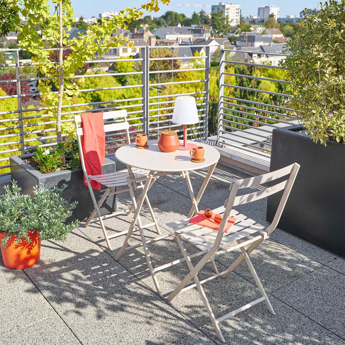 Mesa plegable GREENSBORO redonda argile