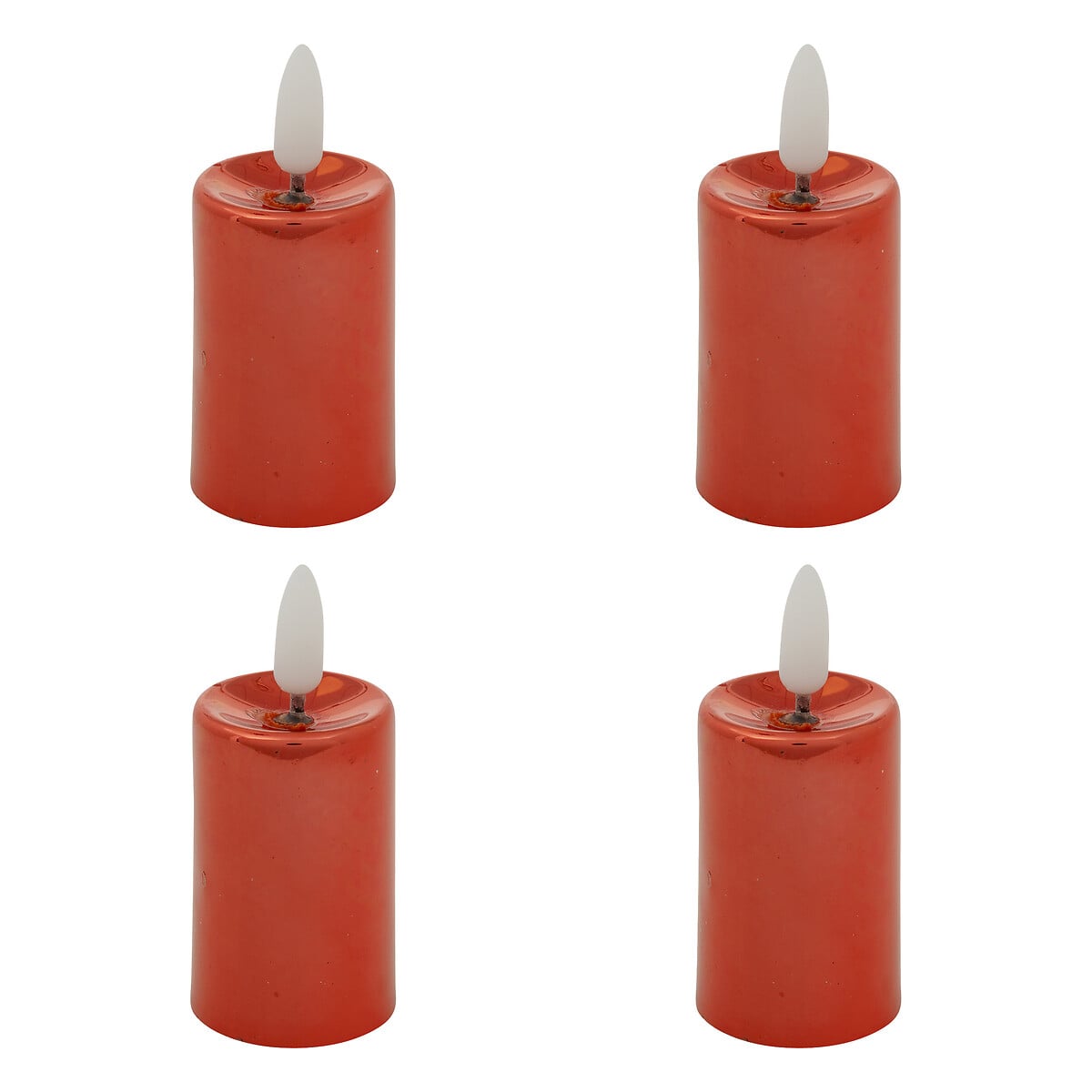 Set de 4 velas led rojas 