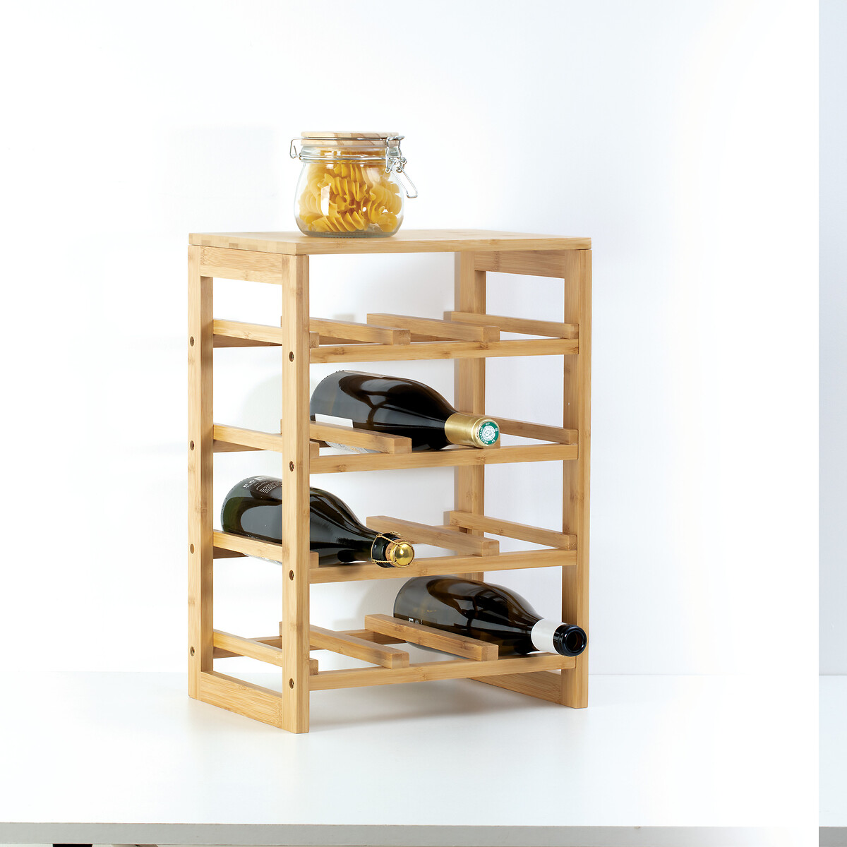 Botellero para 12 botellas de bambú