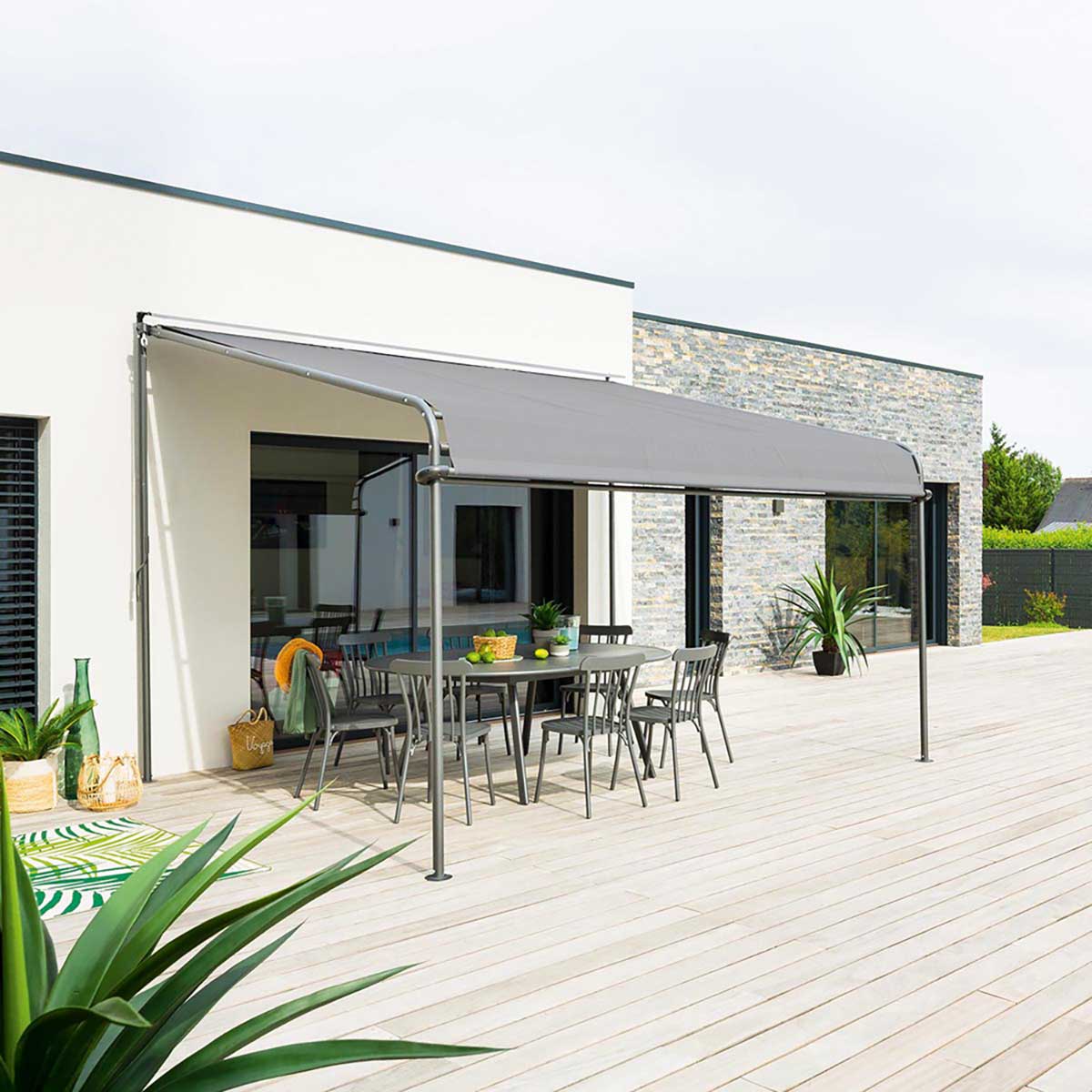 Pérgola MADERE gris ardósia