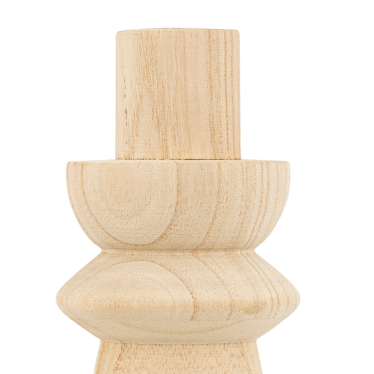Portavelas De Madera Beige Uma 16cm