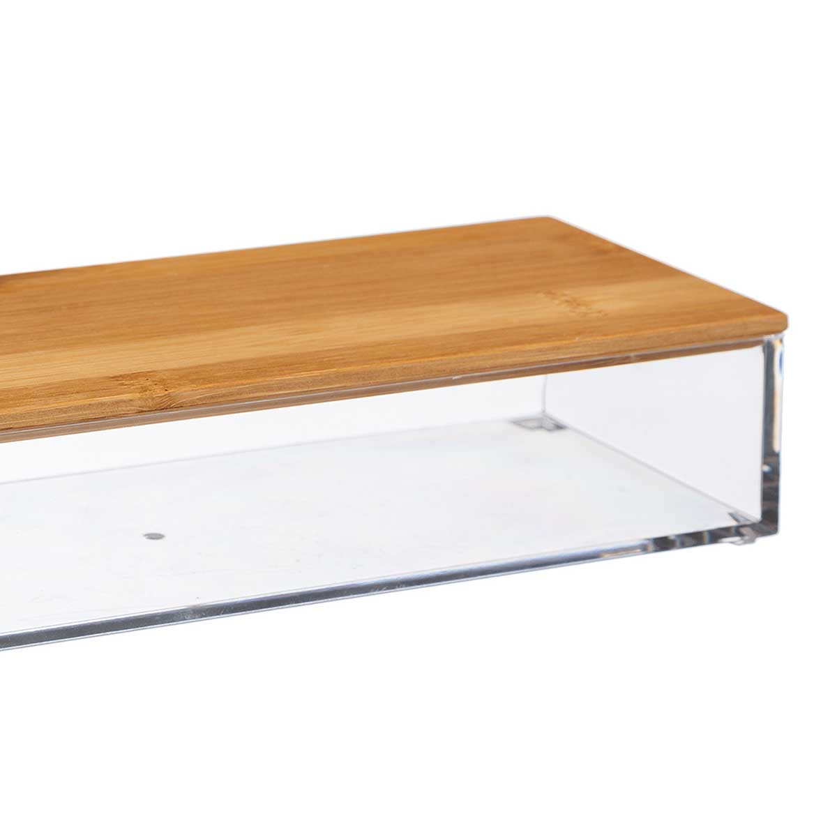 Joyero Acrílico Con Tapa De Bambú