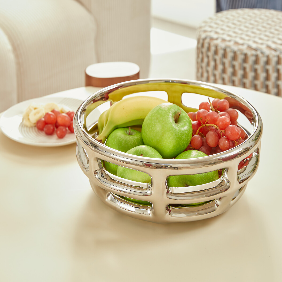 Centro de mesa SKY plateado de poliresina