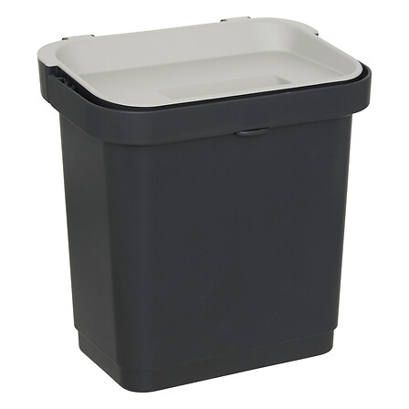 Cubo de basura rectangular negro 5L