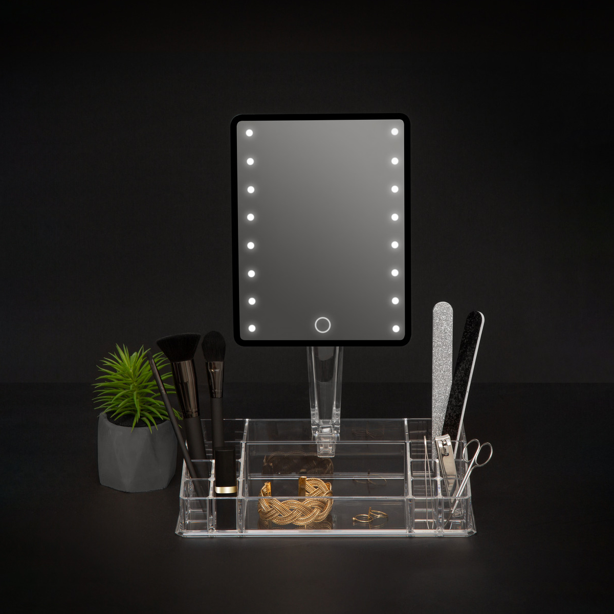 Espejo Led Con Almacenaje P/Joyas Selena